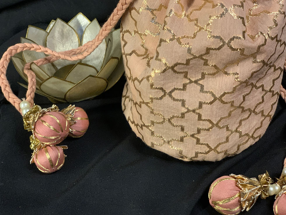 Thumbnail: Chanderi Banarasi Potli in Pastel Peach