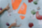 Climbing holds labeled with climbing grades