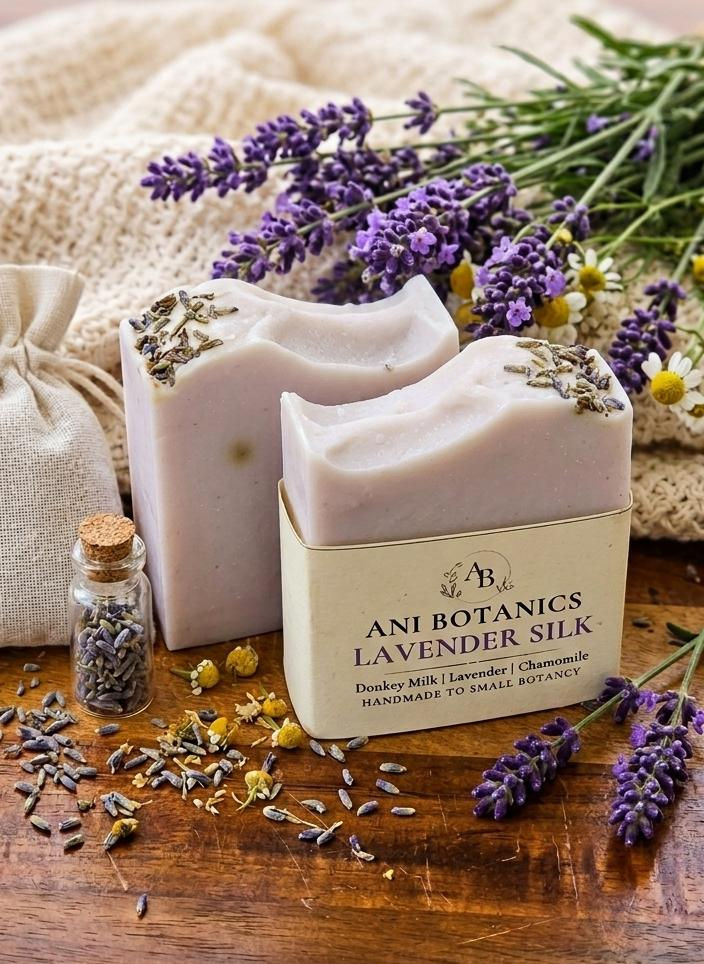 Lavander Silk natural botanical handmade soap by Ani Botanics