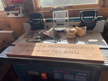 Willie's Woodworks Sign in progress