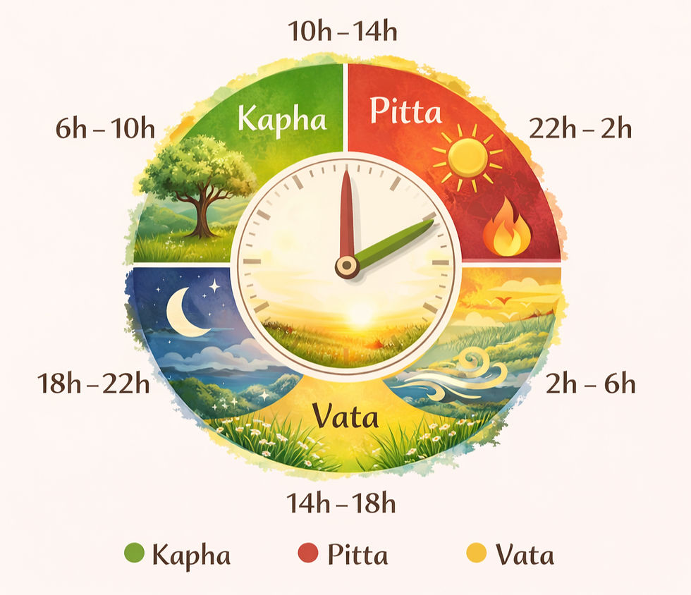 ⏰ L’Horloge Ayurvédique : et si tu organisais ta journée selon ton énergie naturelle ?