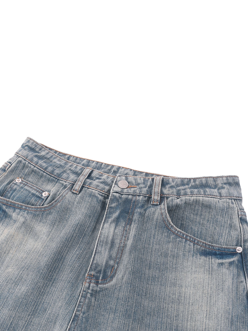 Thumbnail: Vintage Wash Distressed Denim Jeans