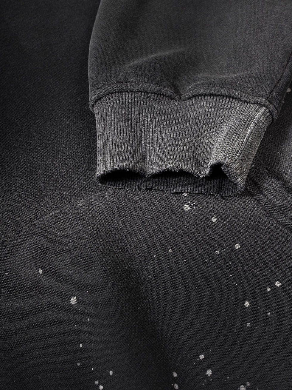 Thumbnail: Vintage Washed Frayed Fleece Hoodie