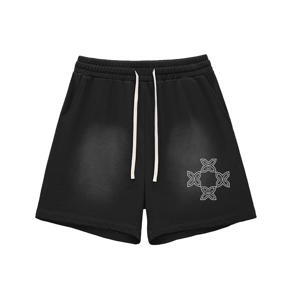 Thumbnail: Sun Fade Raw Edge Cotton Shorts