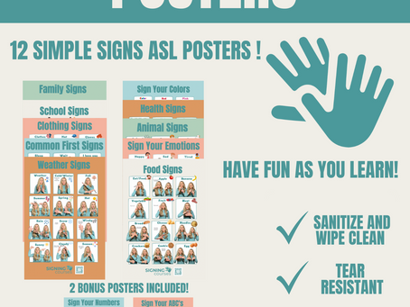 Signing Courses Simple Sign Language Posters for Educational Development