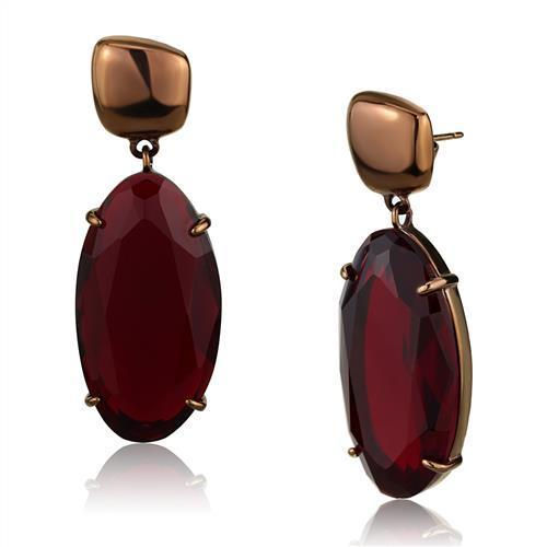 TK2818 IP Coffee Light Stainless Steel Earrings With Synthetic in Siam