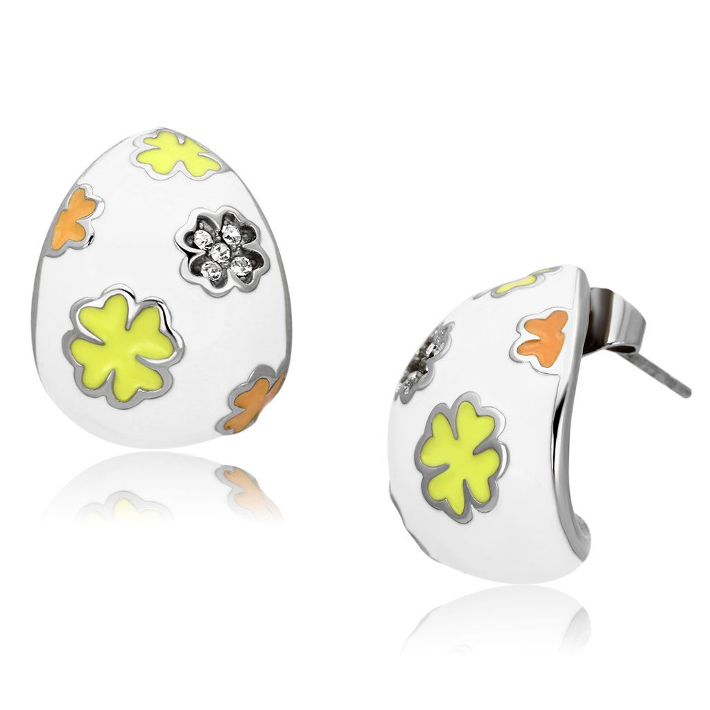 TK1043 High Polished (No Plating) Stainless Steel Earrings With Top Grade