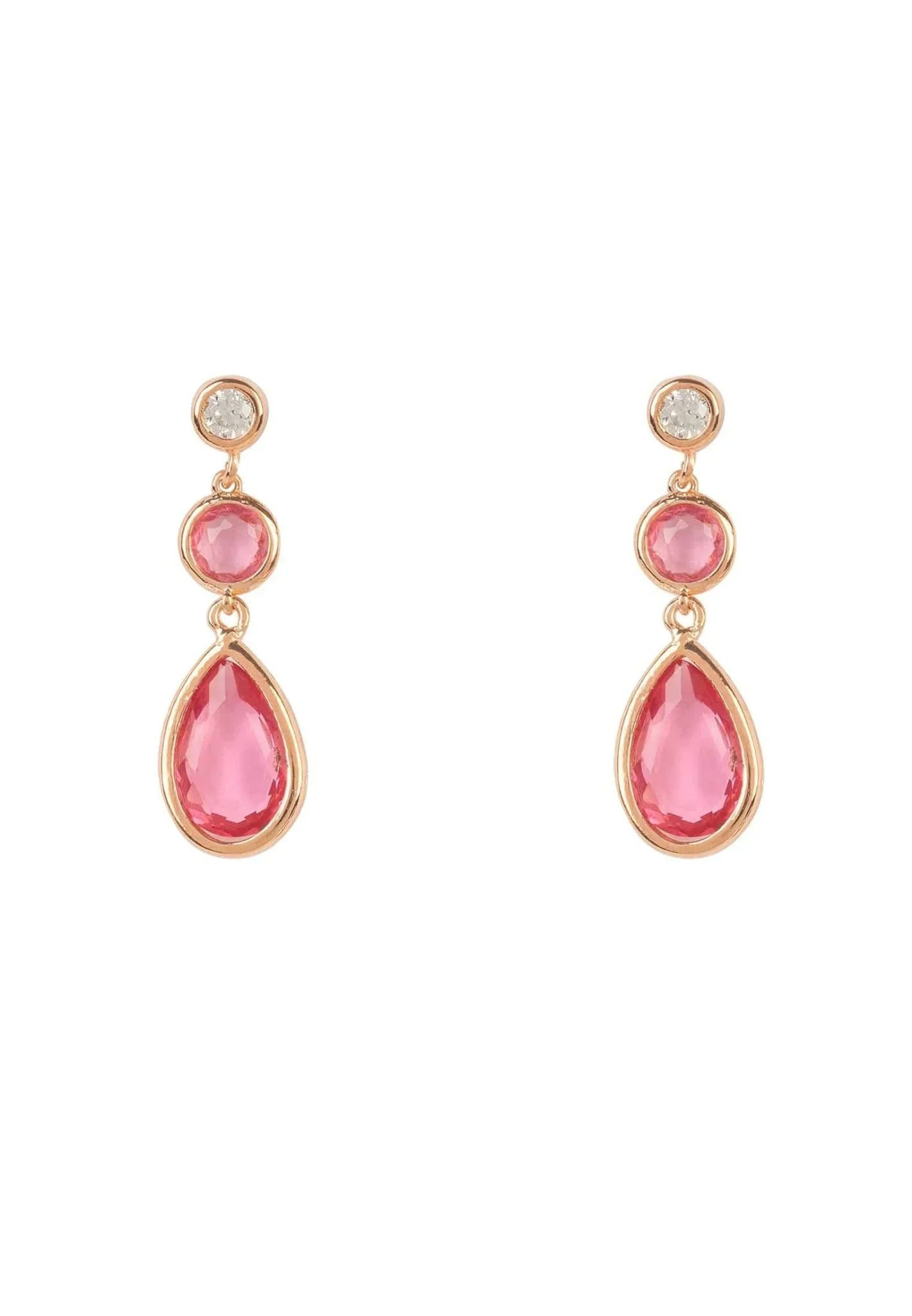 Tuscany Gemstone Drop Earring Rose Gold Pink Tourmaline