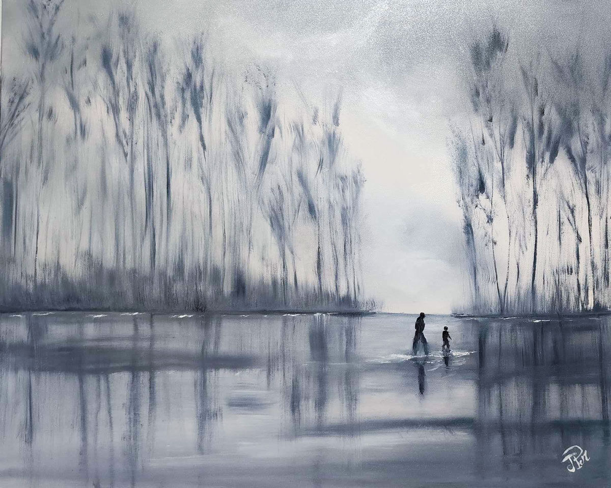 Paysages réalisées au couteau et à la spatule, entre abstraction et réalisme