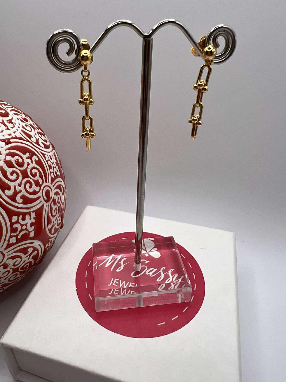 Mini T Hardware Earring