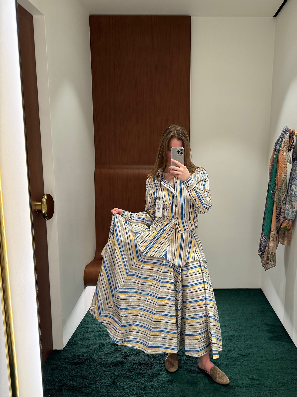 BOTTEGA VENETA Checked Double Layer Cotton Skirt