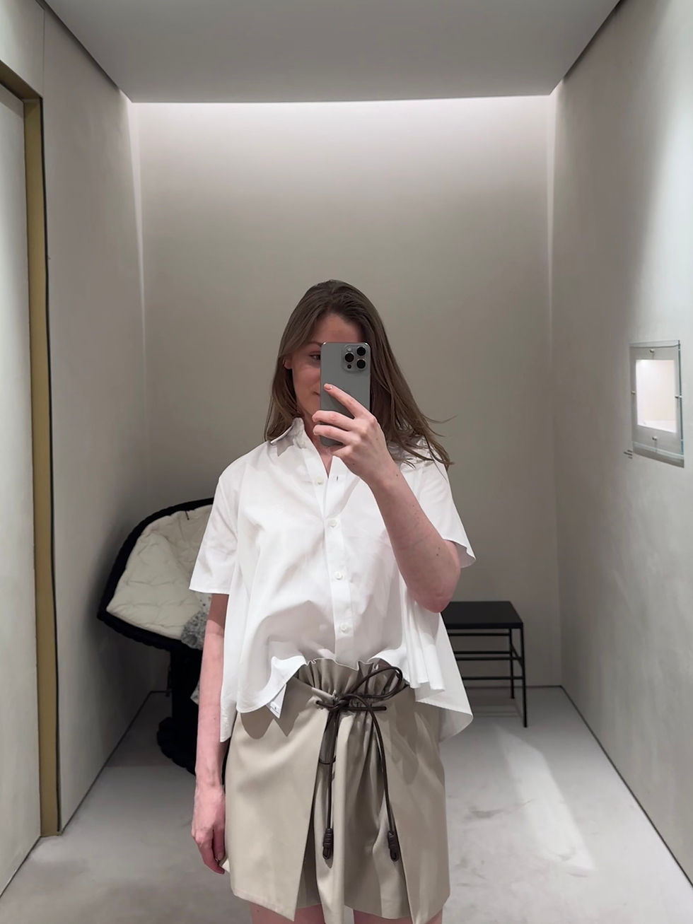 LOEWE Cotton Poplin Trapeze Shirt, White