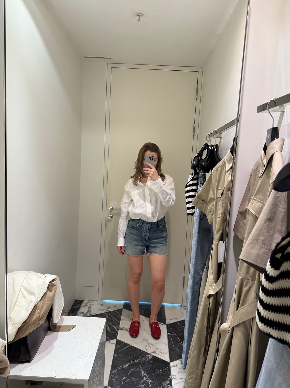 Thumbnail: Celine Skate Shorts in Electric Sky Wash Denim