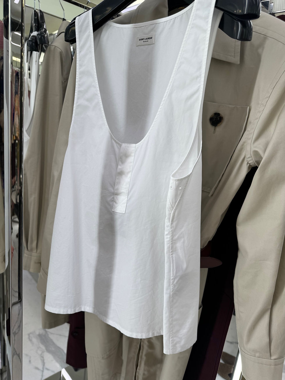 Thumbnail: SAINT LAURENT Henley Tank in Cotton Poplin
