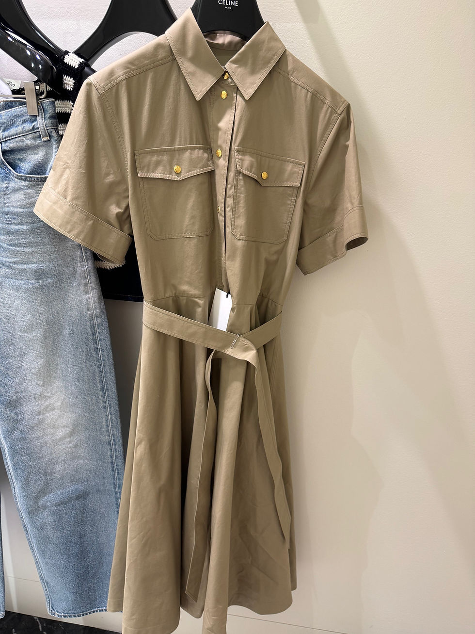 Thumbnail: Celine Saharienne Dress in Lightweight Gabardine