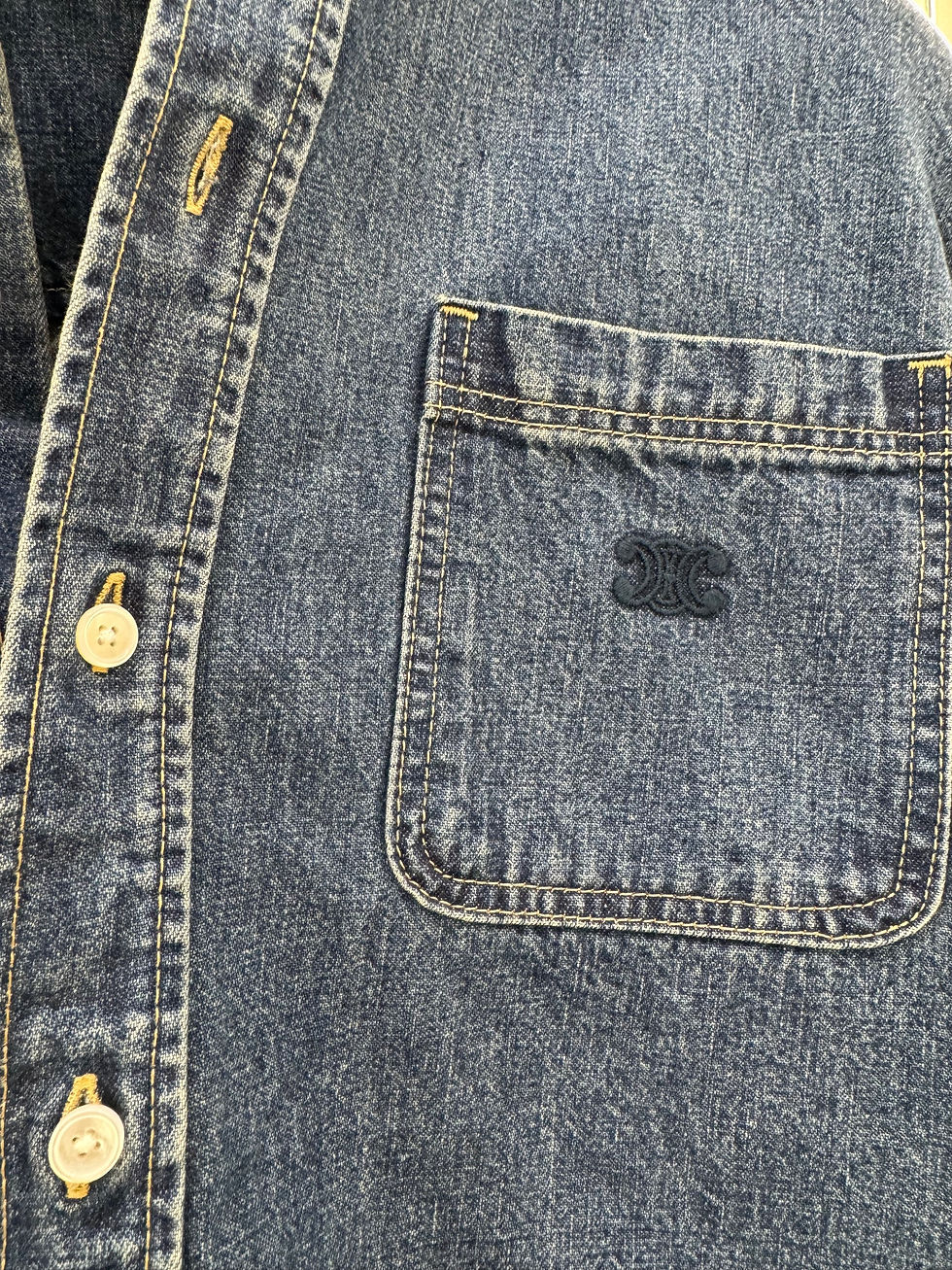 Thumbnail: CELINE Cropped Shirt In Union Ocean Wash Denim