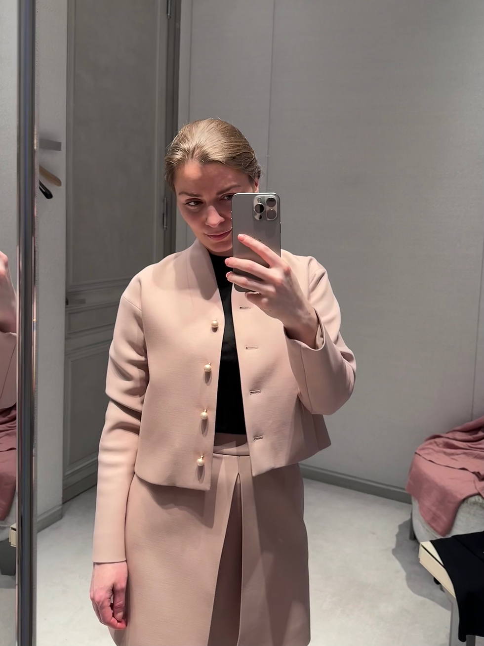 Thumbnail: DIOR Cropped Wool and Silk Jacket, Pink