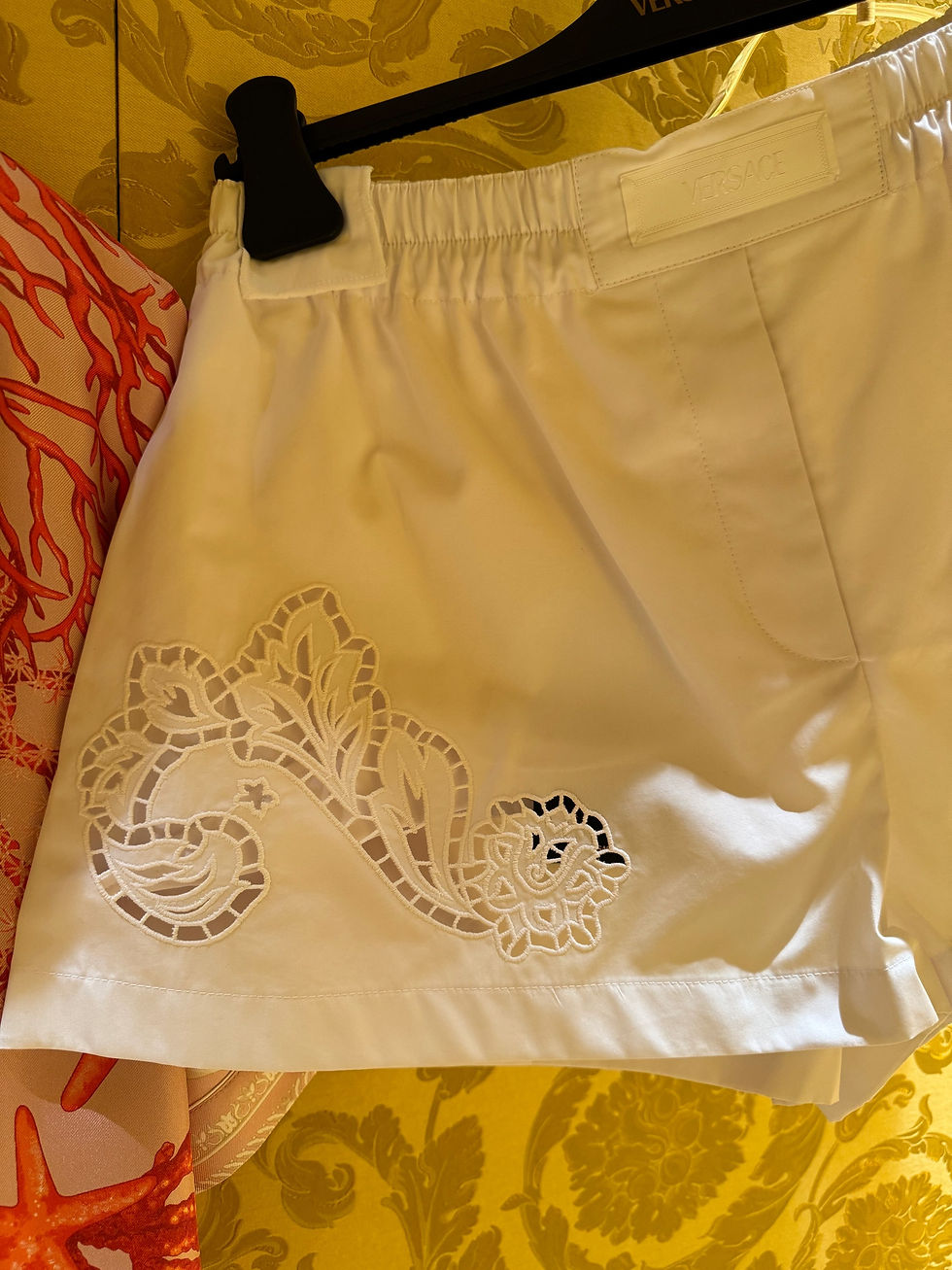 Thumbnail: VERSACE Embroidered Sangallo Cotton Poplin Boxer Shorts