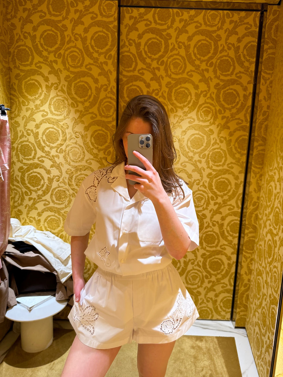 VERSACE Embroidered Sangallo Cotton Shirt