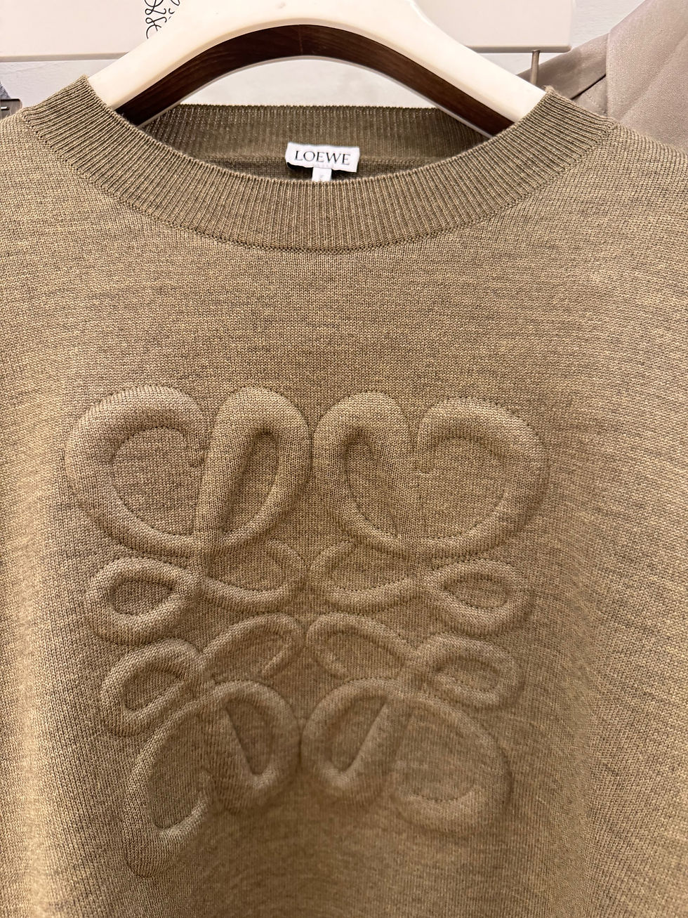 Thumbnail: LOEWE Anagram Sweater in Khaki Green Wool