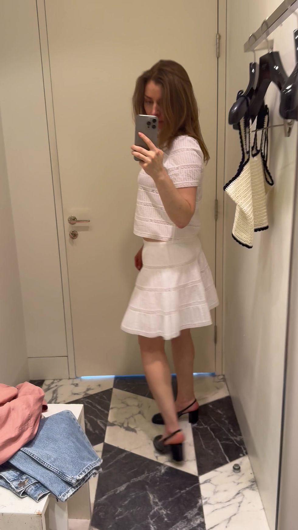 Thumbnail: CELINE Embroidered Batiste Cotton Top, White