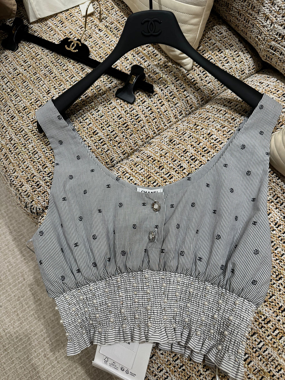 Thumbnail: CHANEL Crop Top with Pearl & Crystal Embroidery