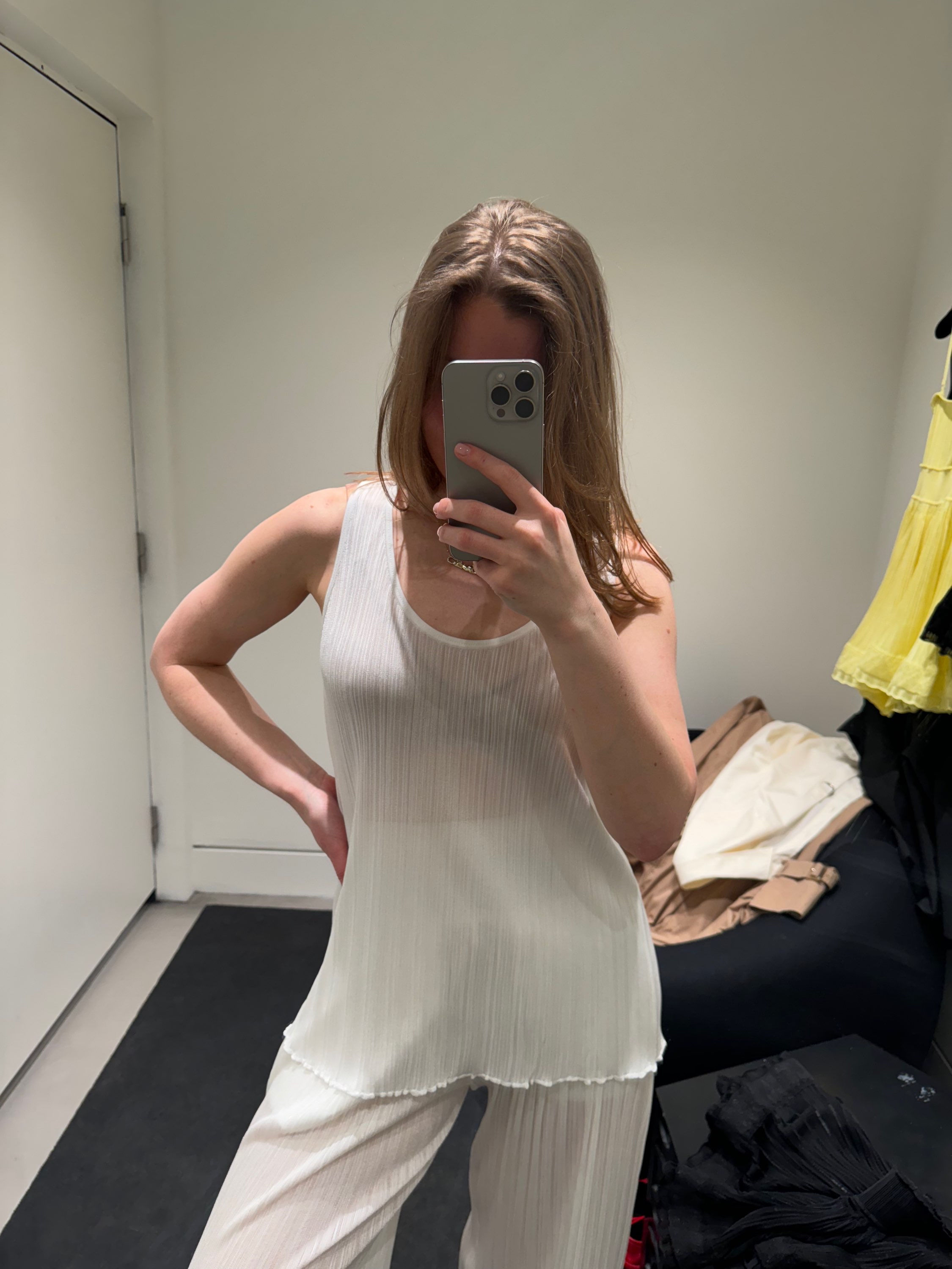 ALAÏA Pleated Knit Tank Top