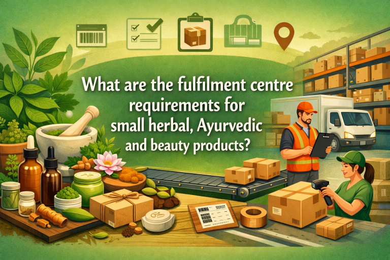 What are the fulfilment centre requirements for small herbal, Ayurvedic and beauty products?