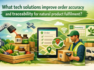 What tech solutions improve order accuracy and traceability for natural product fulfilment?