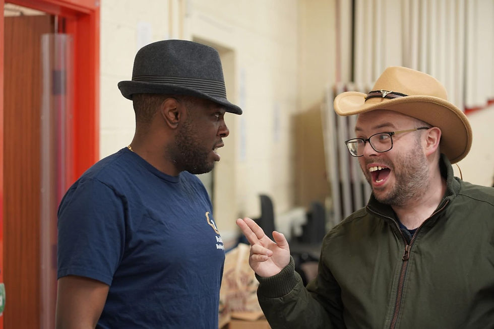 Rehearsing character roles. Photo courtesy of MTS.
