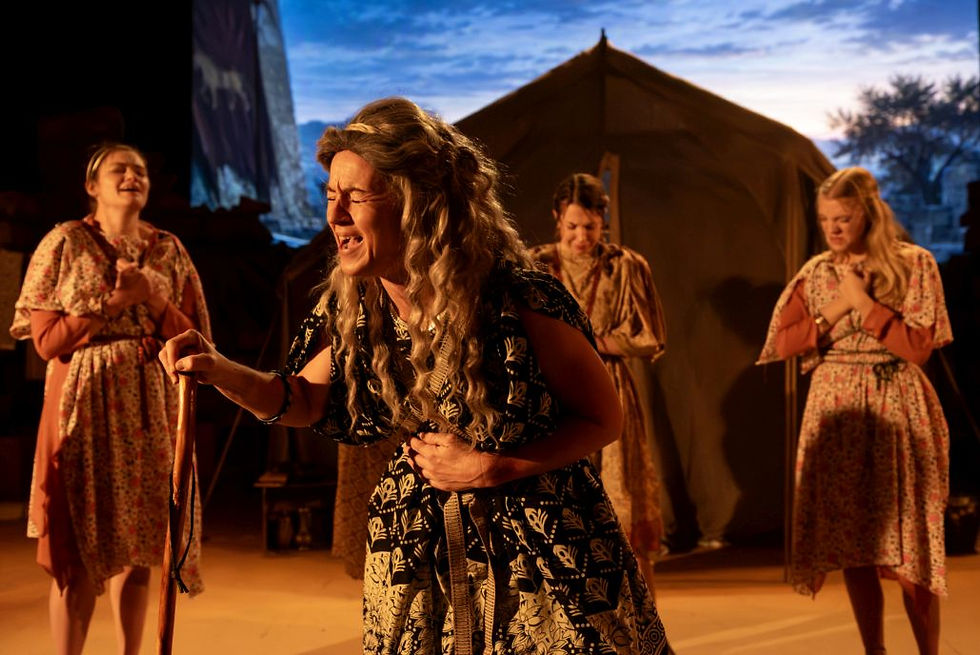 Hannah Grainger Clemson as Hecuba and cast. Photo by Richard Smith.