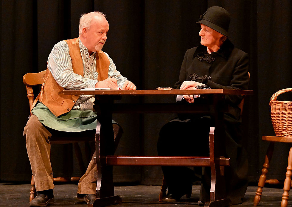 Trevor McClay as Mick Flanagan and Bernie Merrigan as Maggie Butler.  Photo by Martin Pulley.