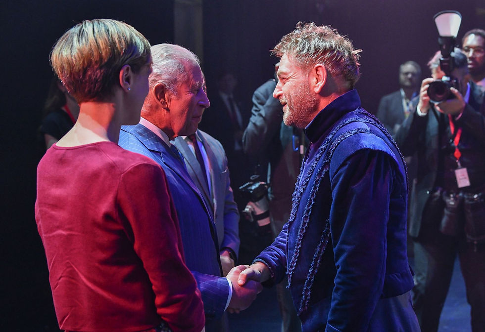 King Charles meets Sir Kenneth Branagh. Photo courtesy of the RSC.