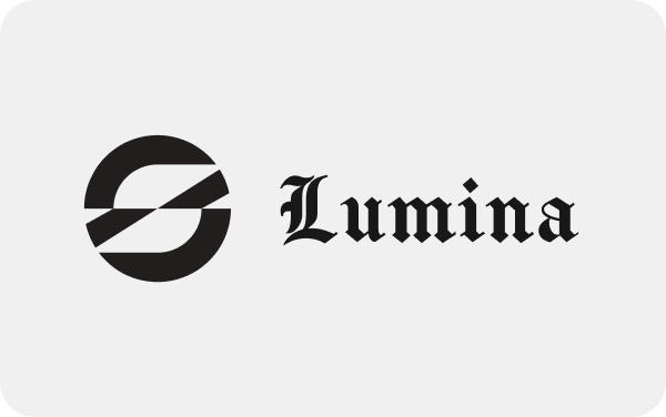 Lumina logo with a stylized circular icon