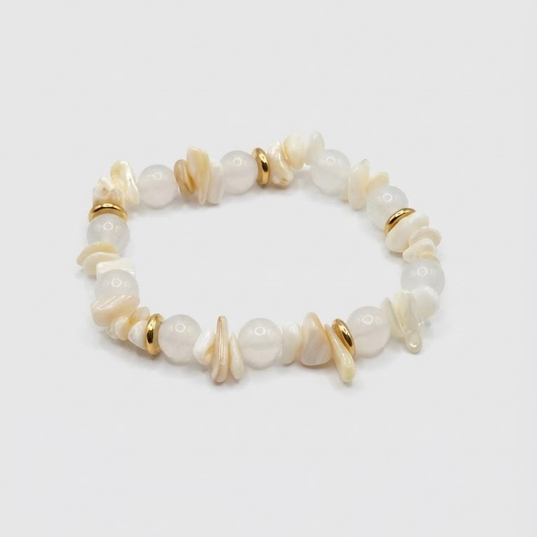 Seafoam White Jade Stretch Bracelet