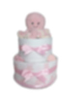 Pink octopus nappy cake for baby girl