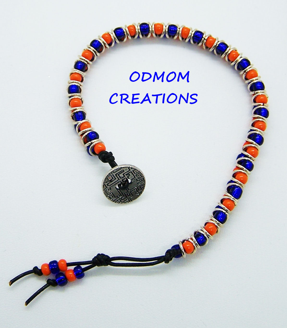 8.5 inch Opaque Orange and Cobalt Blue