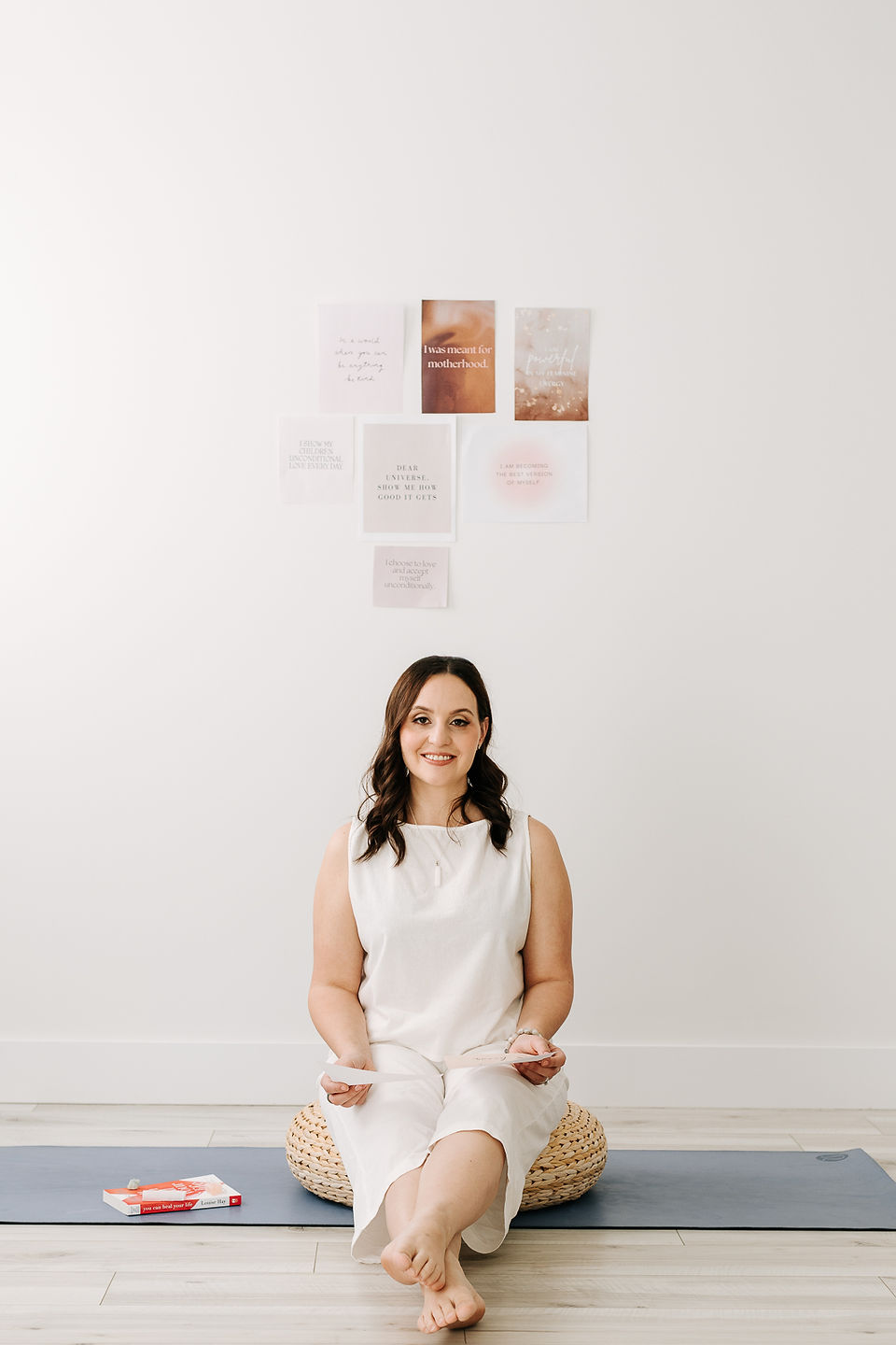Gianna, a mother and founder of Haven, during her branding session, with professional, relatable, and grounded images reflecting her mission to build a village for motherhood in Canada.