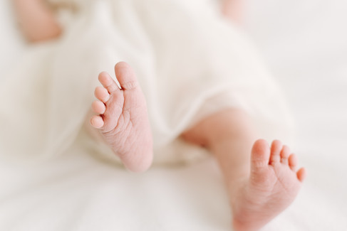 Baby portrait during a newborn session in Guelph, Ontario captured with soft natural styling