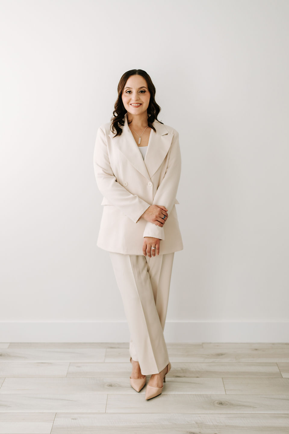 Gianna, a mother and founder of Haven, during her branding session, with professional, relatable, and grounded images reflecting her mission to build a village for motherhood in Canada.
