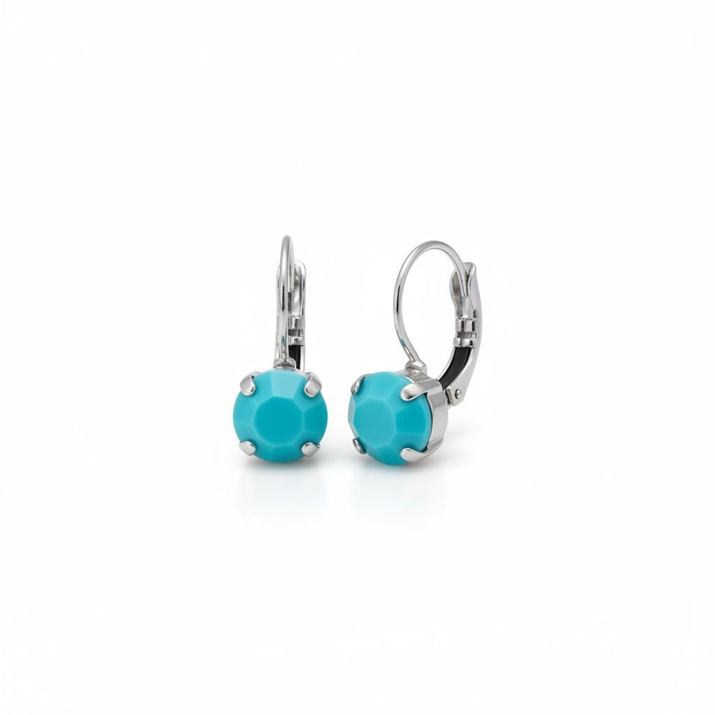 Turquoise crystal earrings