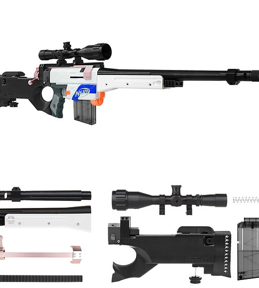nerf sniper rifle 希少品 Worker AWP Sniper Kit with Scope for Nerf Retaliator | AK Blaster MOD