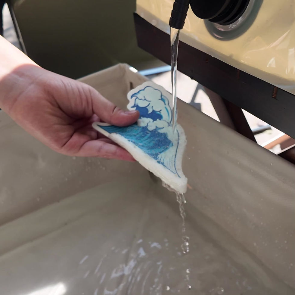 縮圖：Kanagawa Waves Natural Cellulose Pop Up Sponges  (Kume Teal)