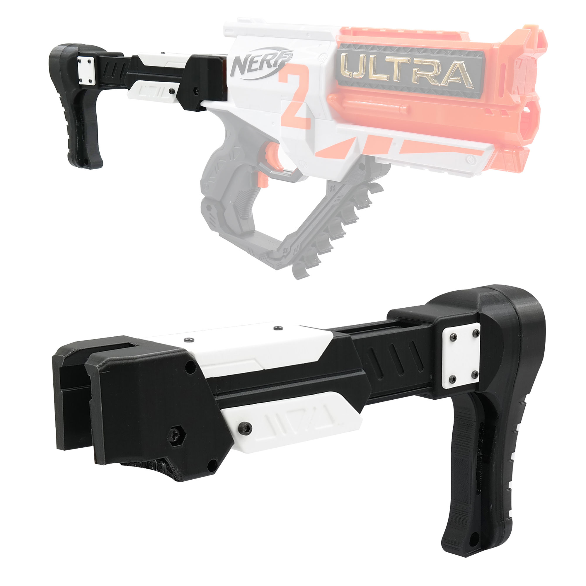 AKBM Adjustable Butt Stock 3D for Nerf Ultra 2
