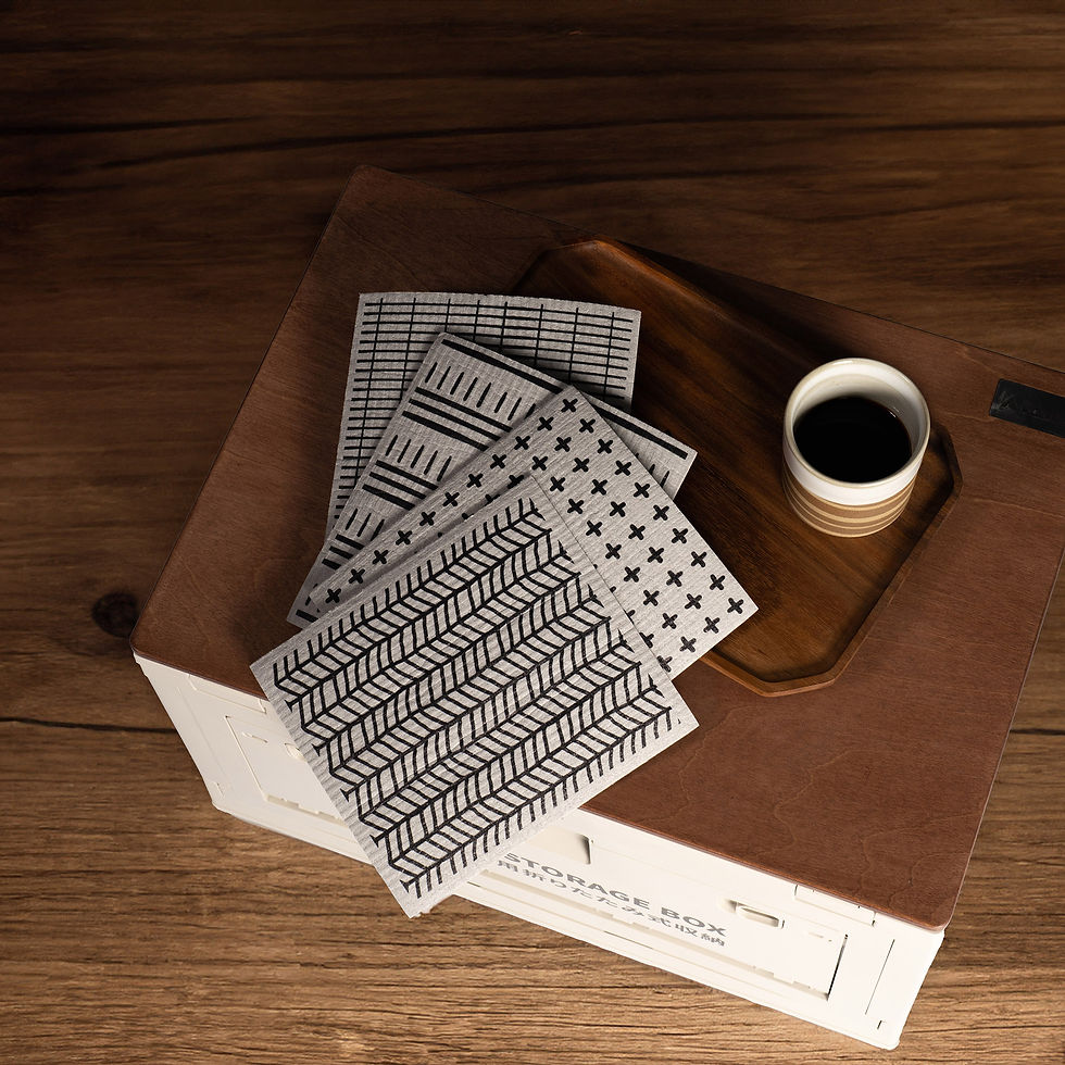 Thumbnail: Minimalist Neutral Gray Cellulose Sponge Cloth (Cross)