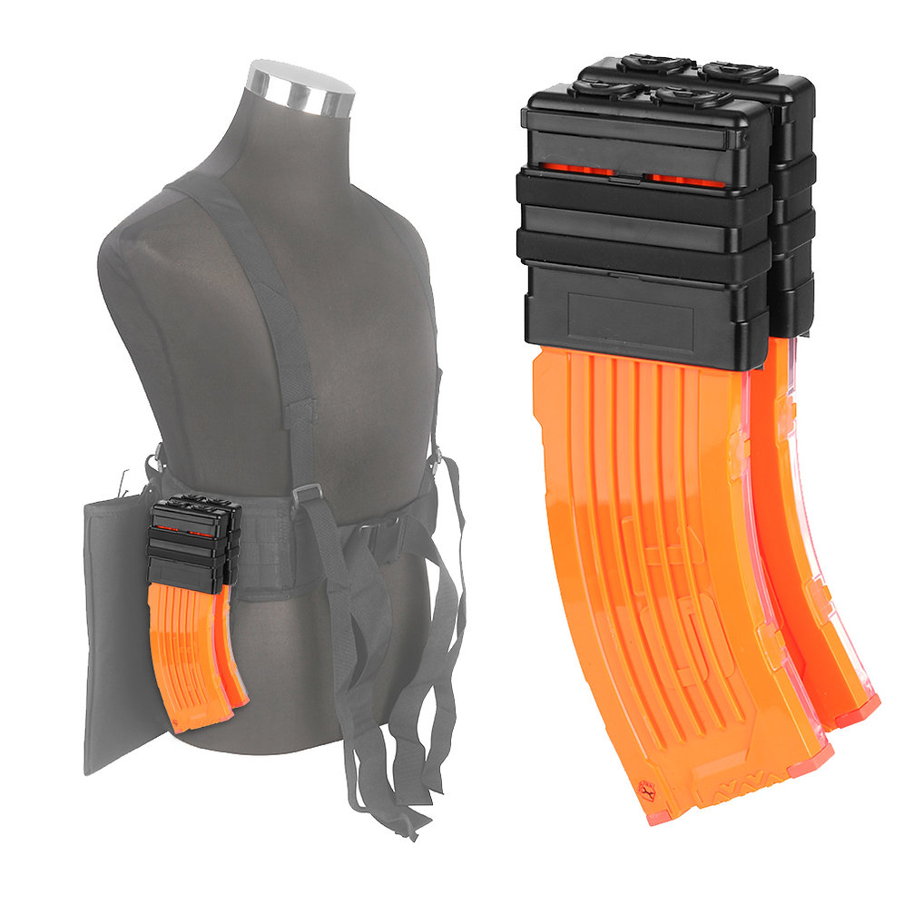 Tactical Double Stacks Magazine Holders Gear Dual Mags for Nerf Blaster