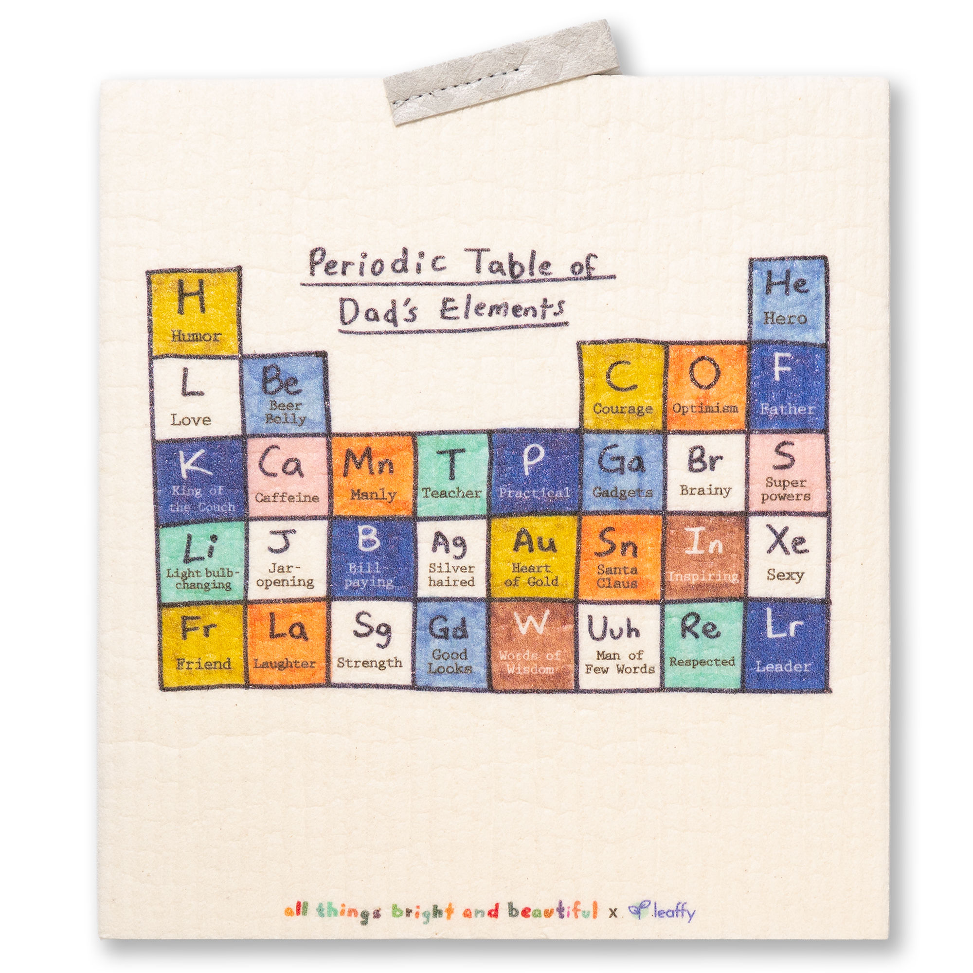 All Things Bright and Beautiful #Festivals Dad's Periodic Table DishCloth