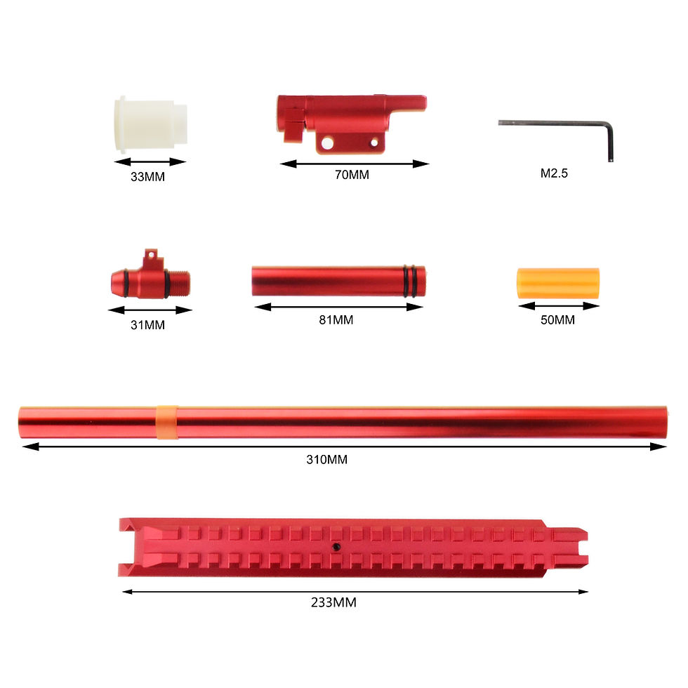 Thumbnail: Worker Red Metal Bolt Breech Rail Kit for AF Nexus Pro