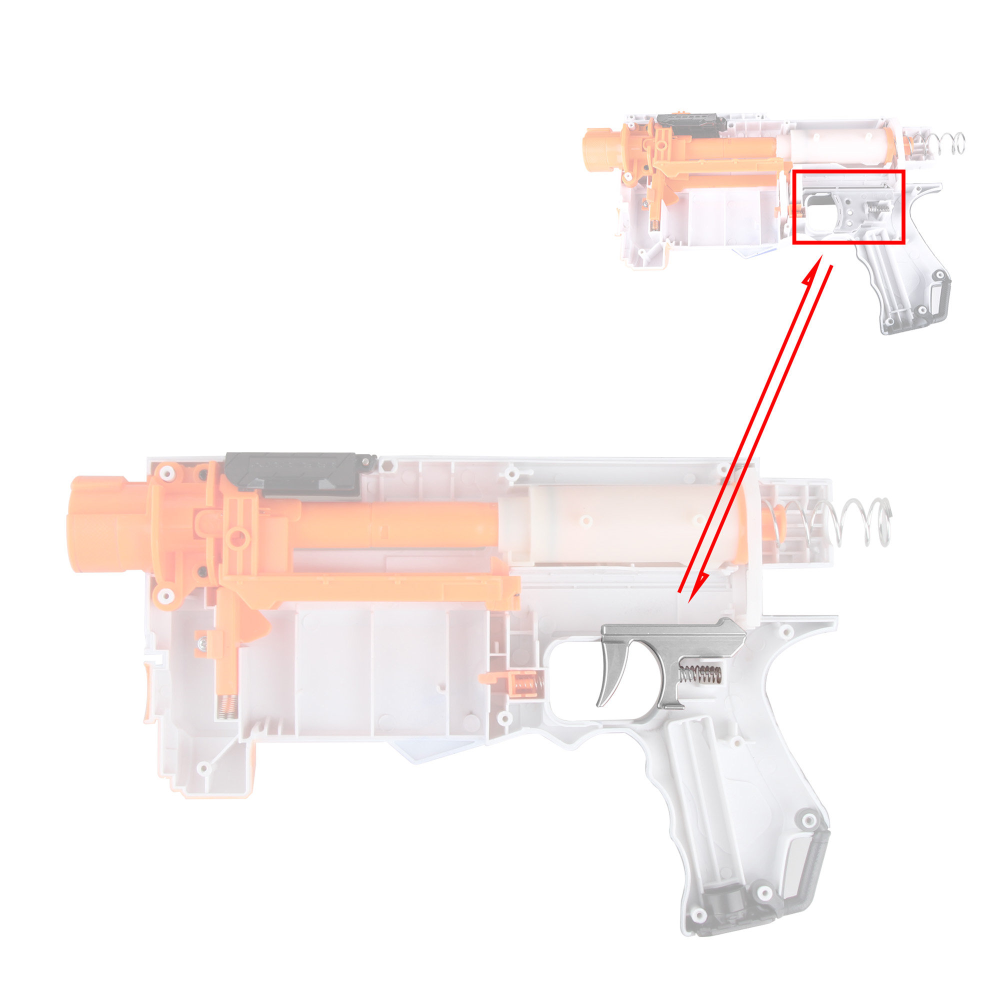 Worker Mod Metal Trigger Push Lever For Nerf Retaliator Ak Blaster Mod