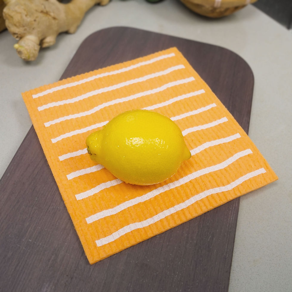 Thumbnail: Minimalist Warmth Orange Cellulose Sponge Cloth (Stripes)